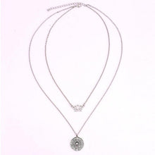 Load image into Gallery viewer, Boho 2 Layers Crescent Lotus Chokers Necklace